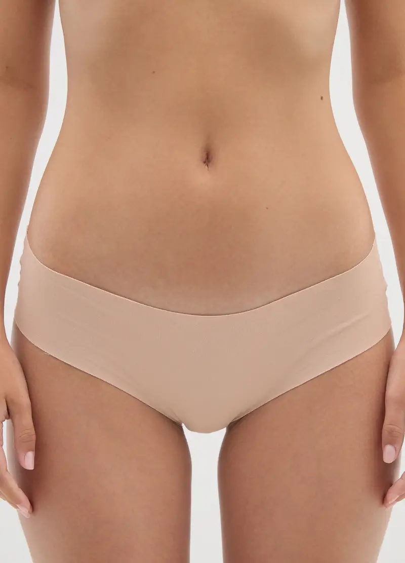 Culotte In Cotone Elasticizzato Beige, Donna, Beige miniatura 2