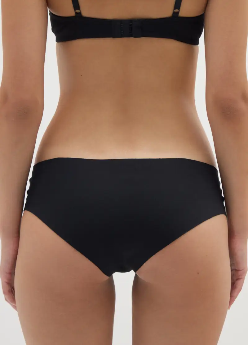 Culotte In Cotone Elasticizzato Nero, Donna, Nero miniatura 3