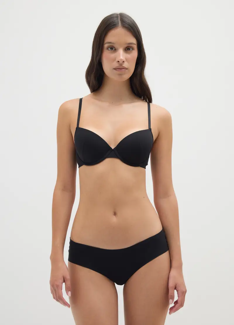 Culotte In Cotone Elasticizzato Nero, Donna, Nero