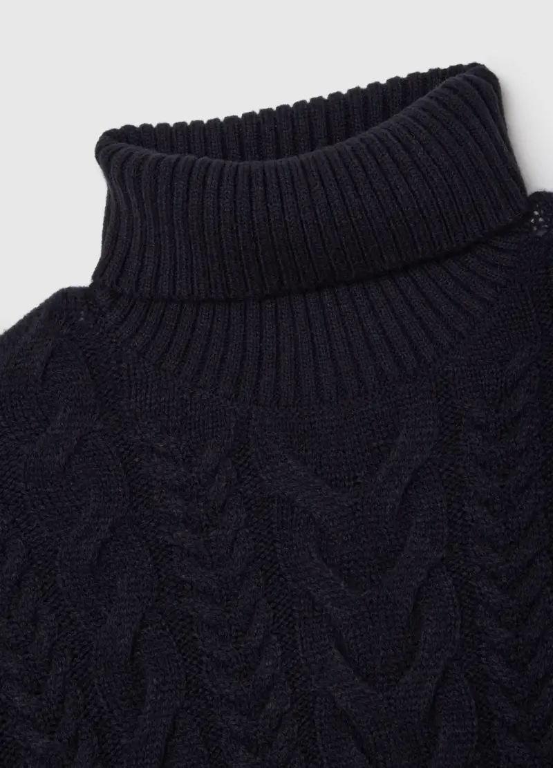 Dolcevita Blu Regular Fit Con Motivo Jacquard, Uomo, Blu miniatura 2