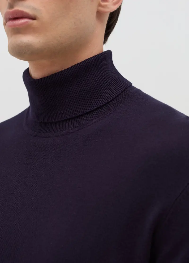 Dolcevita Blu Scuro In Misto Viscosa, Uomo, Blu miniatura 3