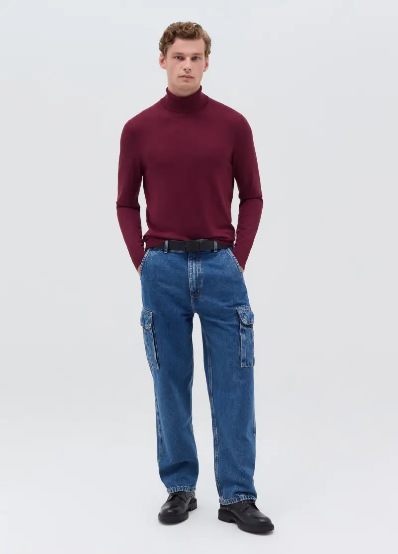 Dolcevita Bordeaux In Misto Viscosa, Uomo, Rosso