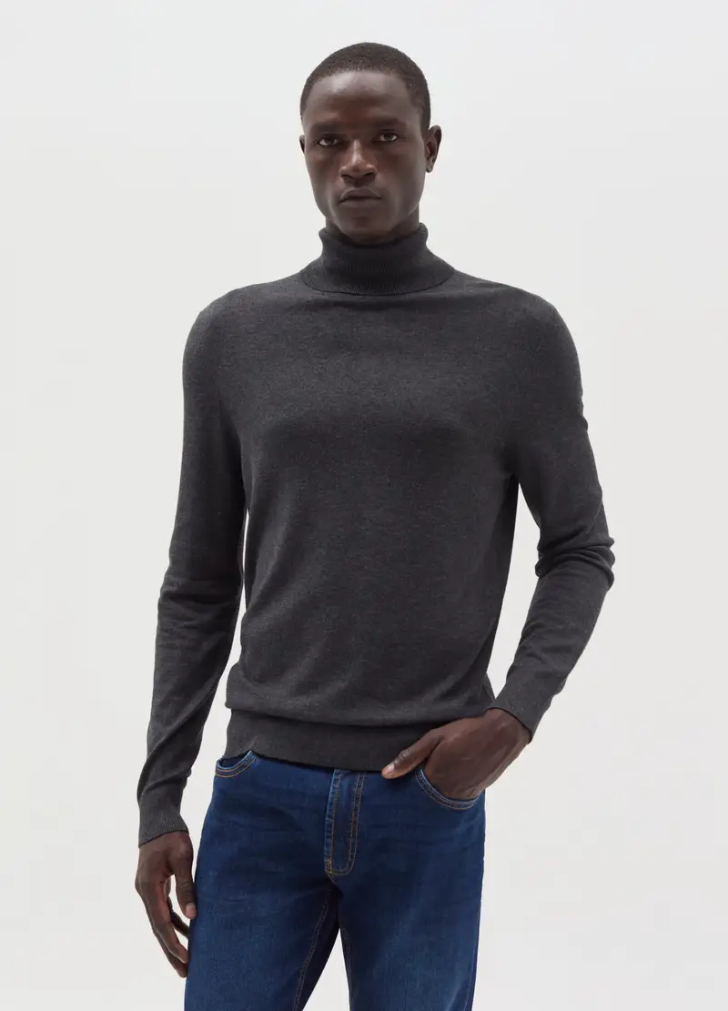 Dolcevita Grigio Scuro In Misto Viscosa, Uomo, Grigio miniatura 2