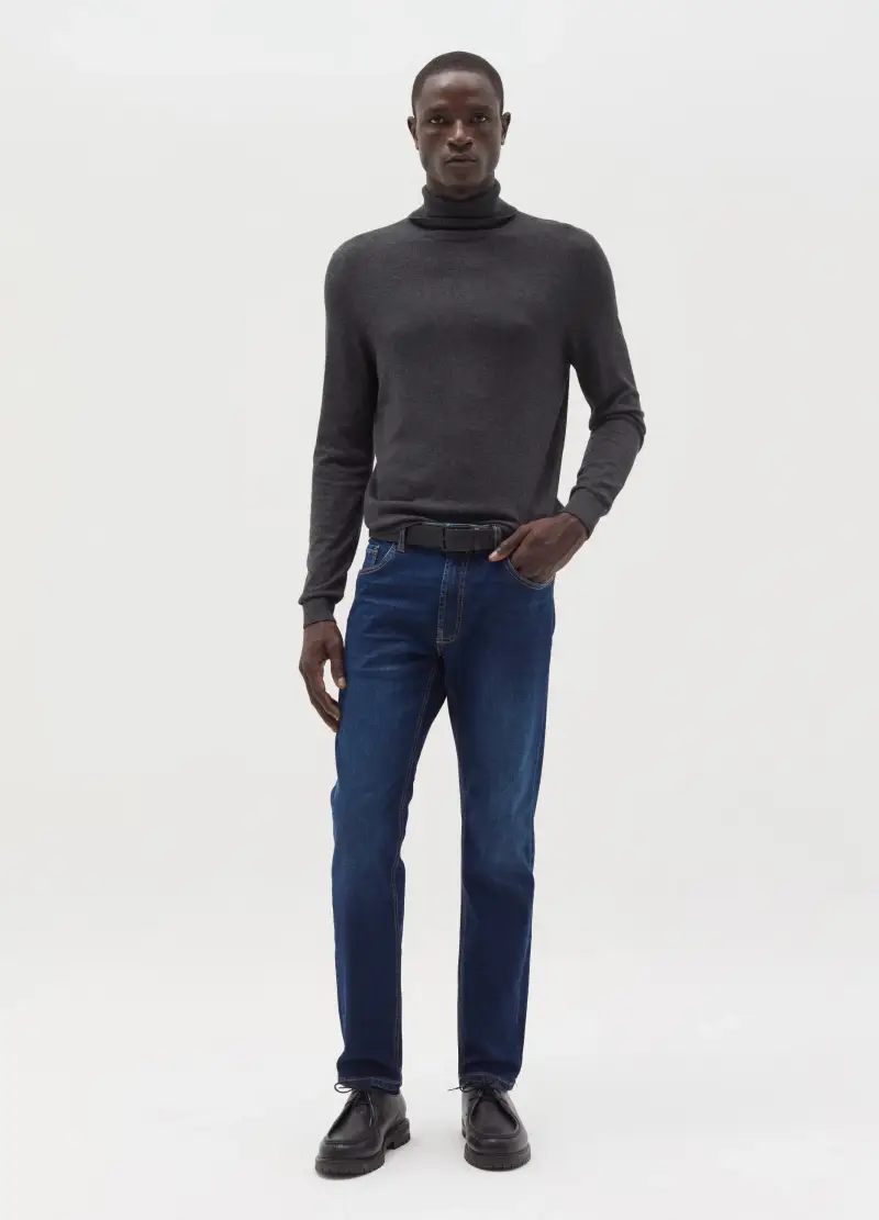 Dolcevita Grigio Scuro In Misto Viscosa, Uomo, Grigio