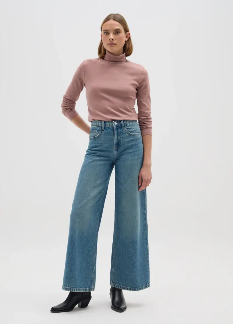 Dolcevita In Misto Cotone Rosa Regular Fit, Donna, Rosa