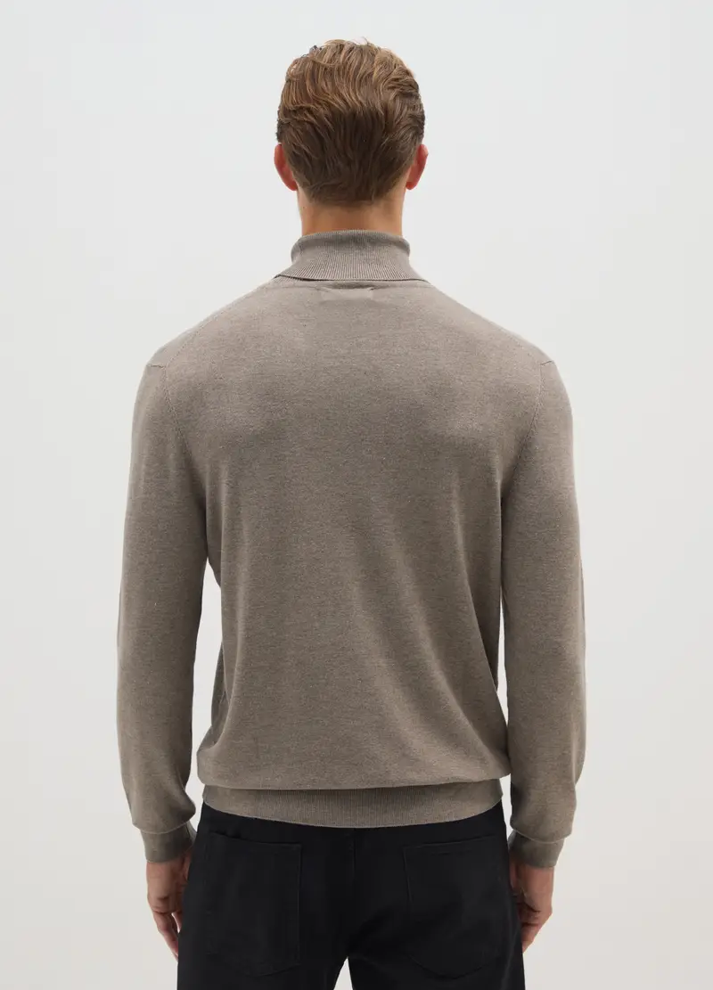 Dolcevita Regular Fit Beige In Misto Viscosa, Uomo, Beige miniatura 3