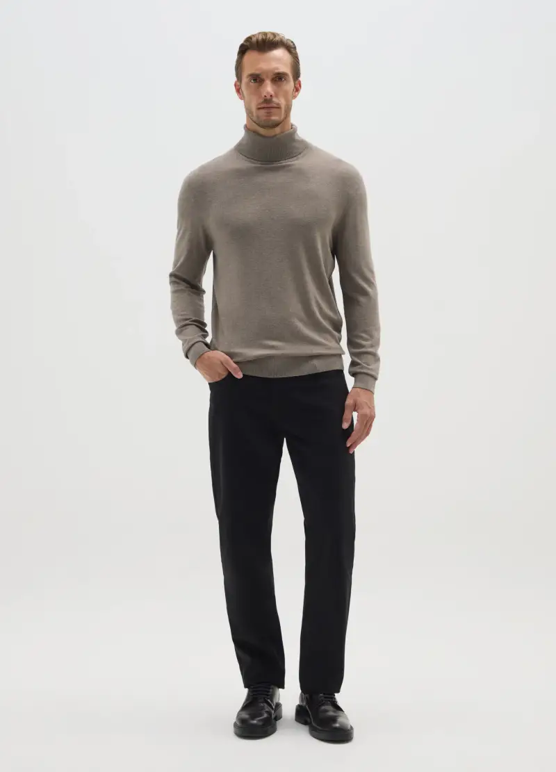 Dolcevita Regular Fit Beige In Misto Viscosa, Uomo, Beige