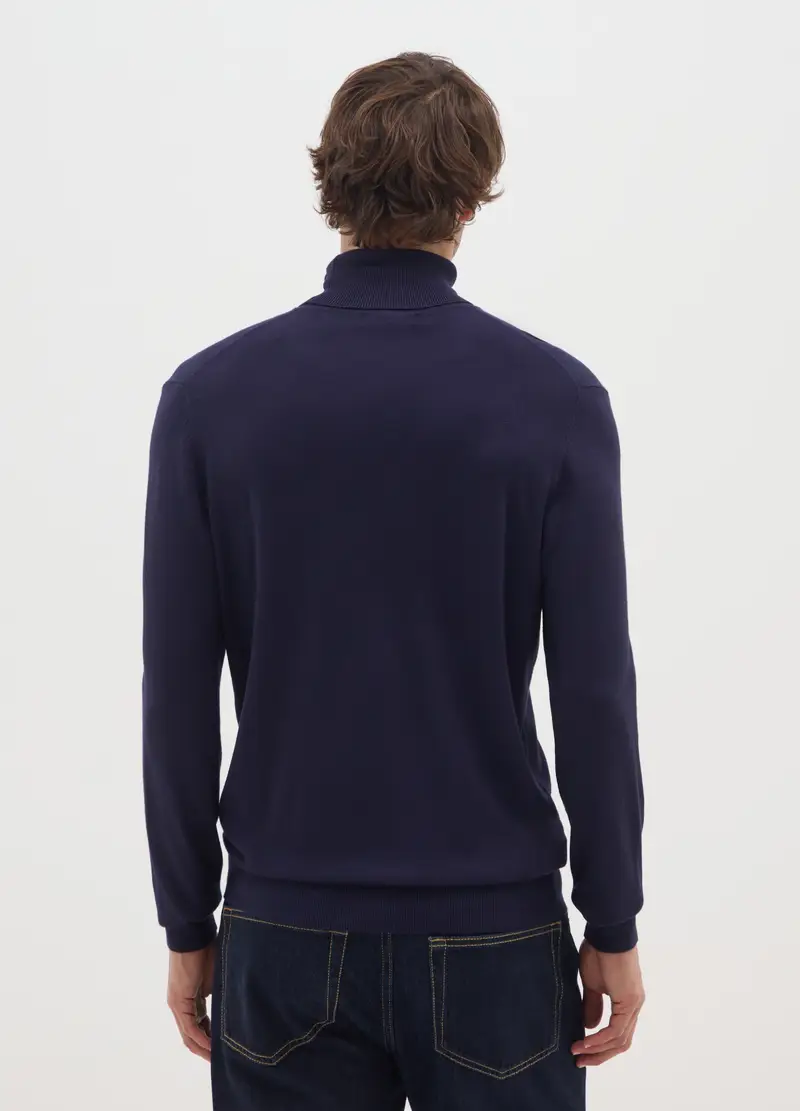 Dolcevita Regular Fit Blu In Misto Viscosa, Uomo, Blu miniatura 3