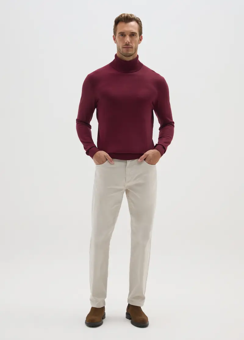 Dolcevita Rosso Scuro In Misto Viscosa, Uomo, Rosso miniatura 2