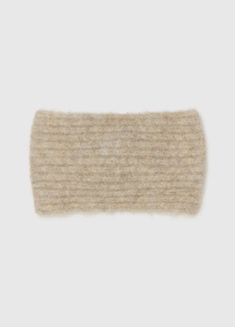 Fascia Beige Con Lavorazione A Maglia Intrecciata, Donna, Beige miniatura 2