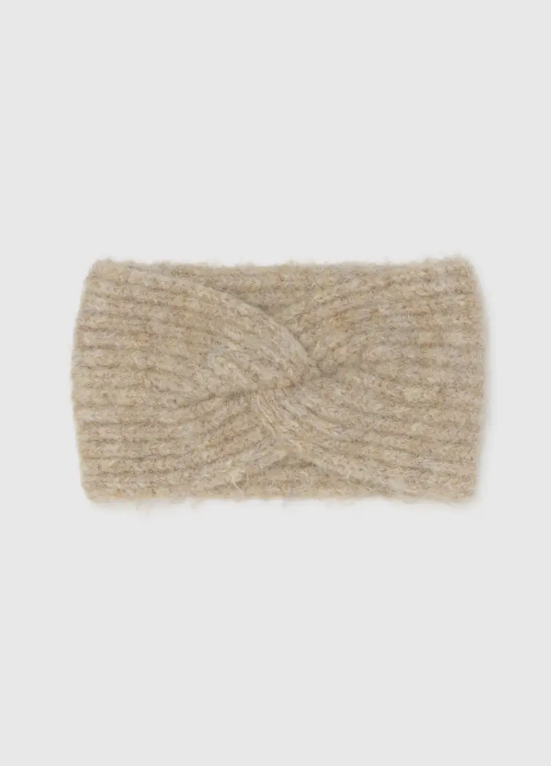 Fascia Beige Con Lavorazione A Maglia Intrecciata, Donna, Beige