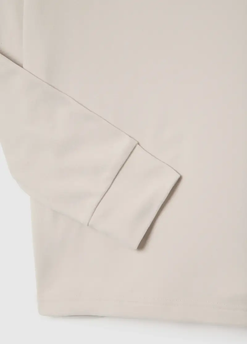 Felpa Beige In Pile Regular Fit, Uomo, Beige miniatura 2