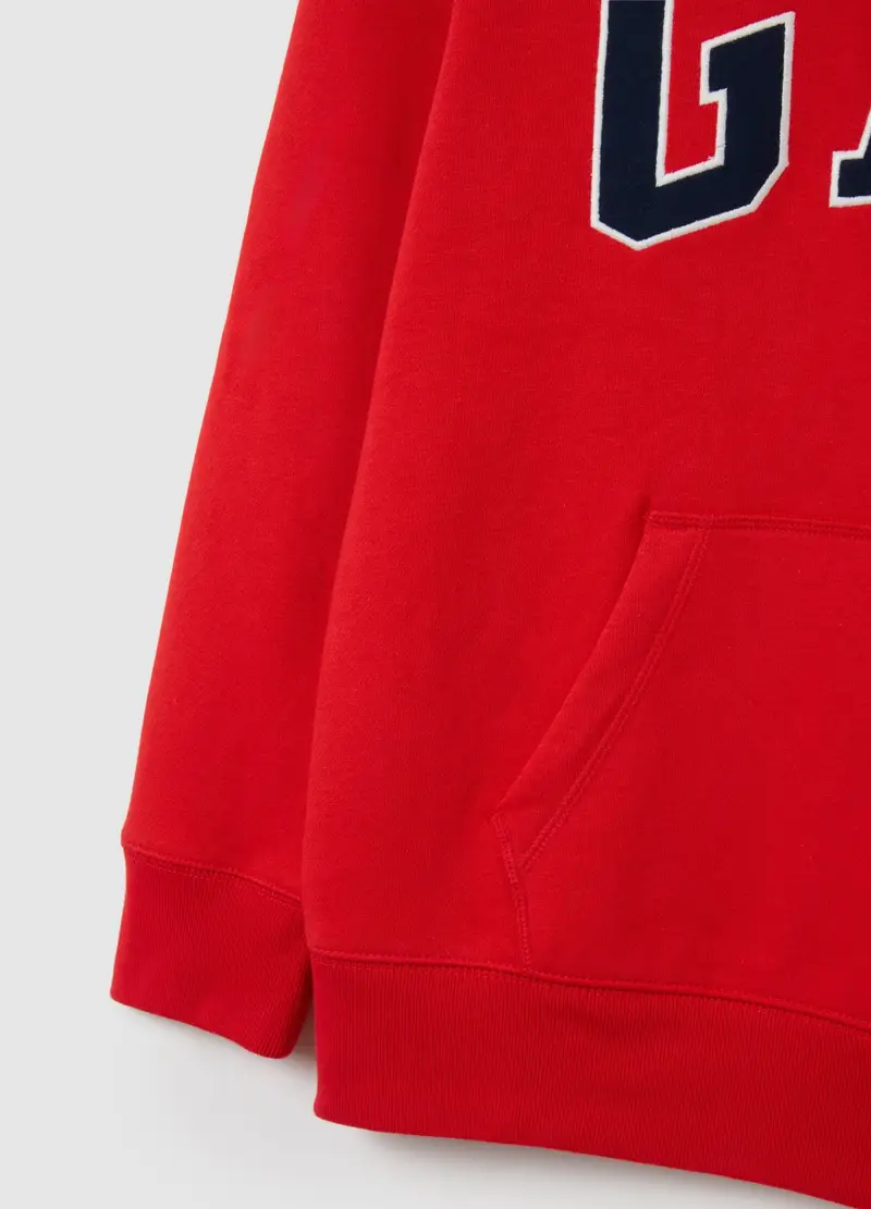 OVS, Felpa Con Cappuccio E Ricamo Logo, Bambino, Rosso, Taglia: XL/145-152 miniatura 2