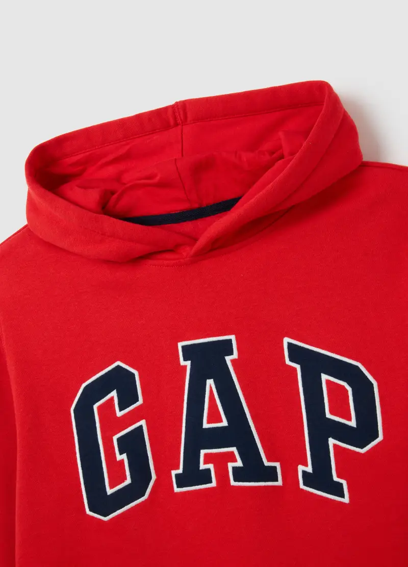 OVS, Felpa Con Cappuccio E Ricamo Logo, Bambino, Rosso, Taglia: XL/145-152 miniatura 3