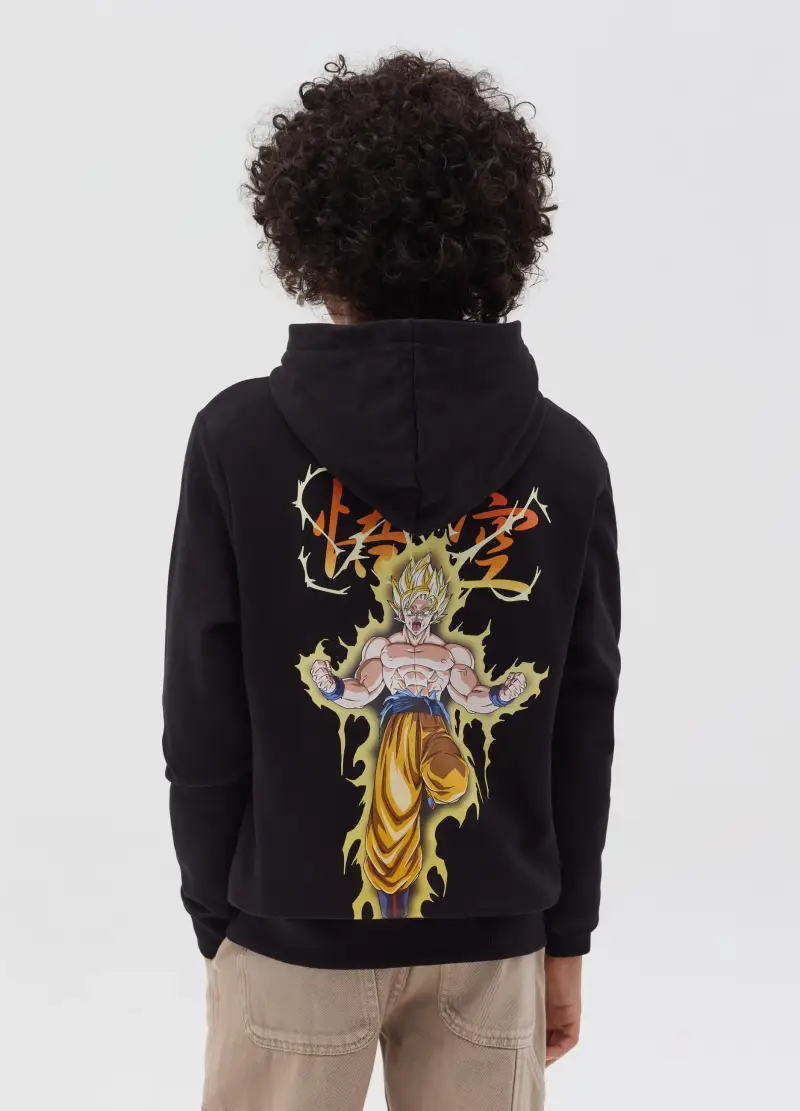 Felpa Con Cappuccio E Stampa Goku, Bambino, Nero miniatura 3