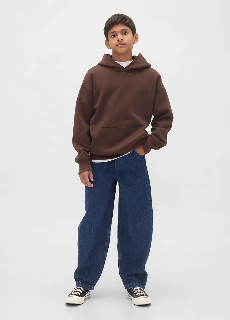 Felpa Con Cappuccio Marrone, Bambino, Marrone miniatura 2