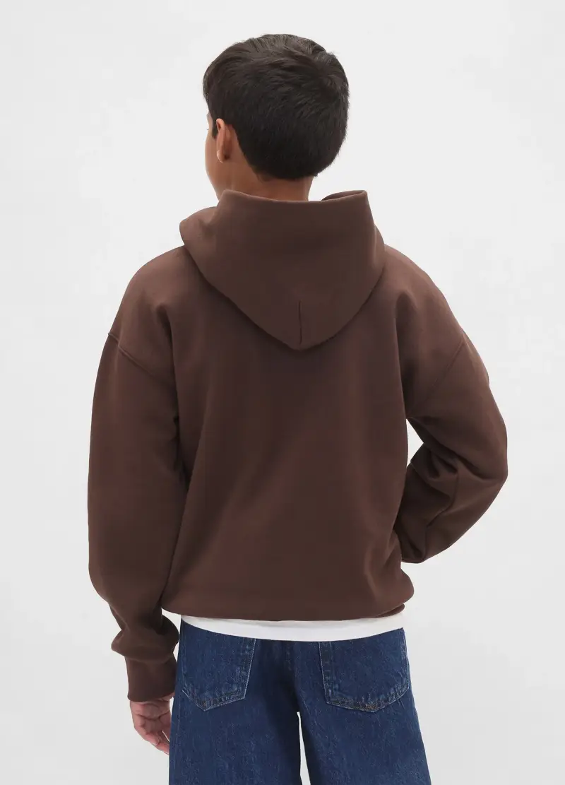 Felpa Con Cappuccio Marrone, Bambino, Marrone miniatura 3