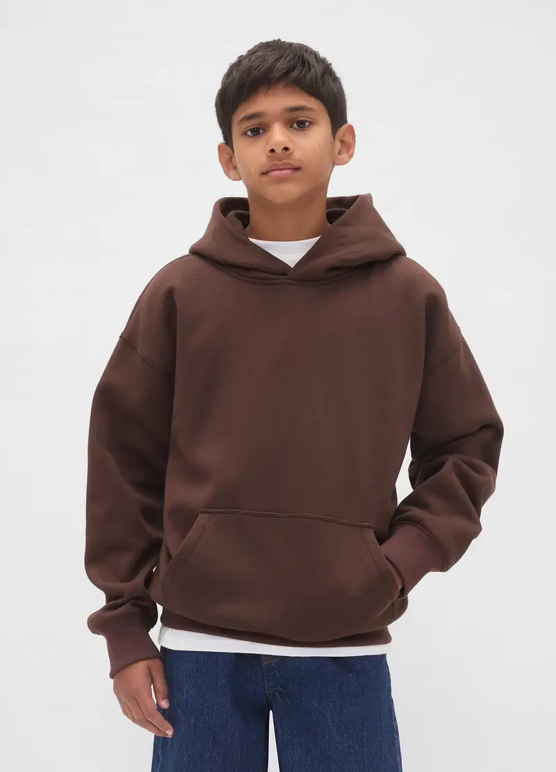 Felpa Con Cappuccio Marrone, Bambino, Marrone