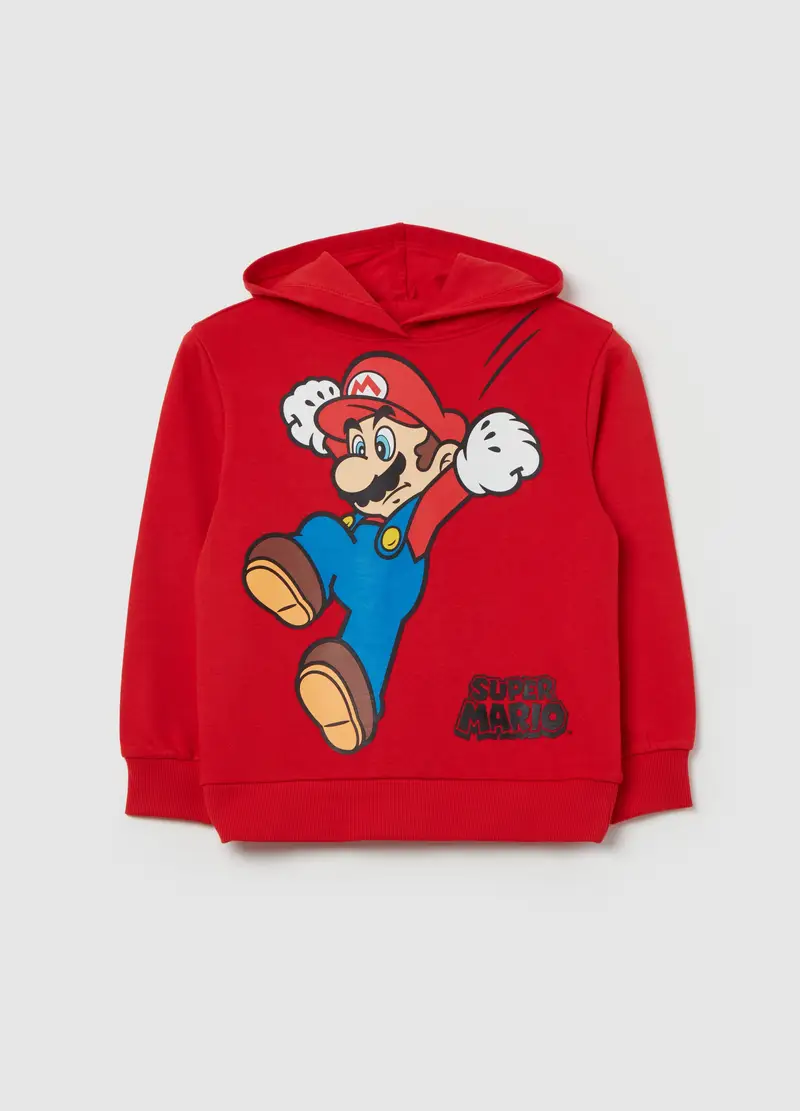 Felpa Con Cappuccio Stampa Super Mario™, Bambino, Rosso