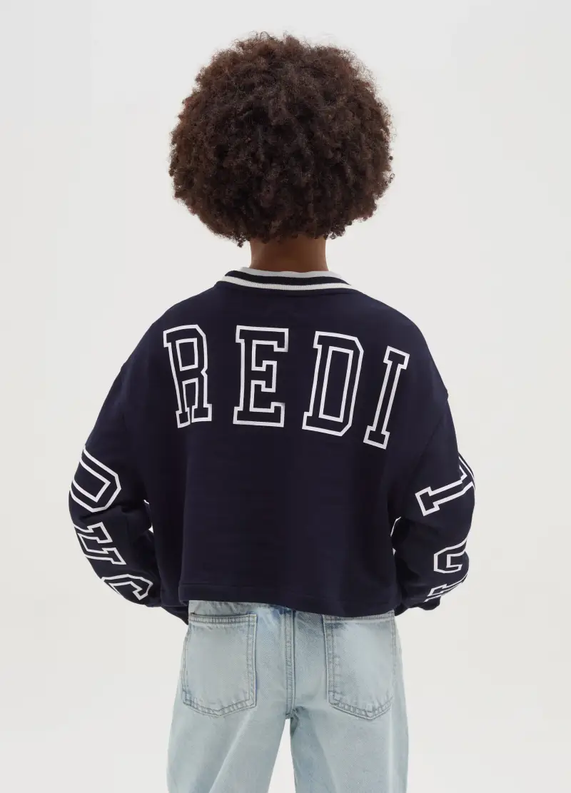 Felpa Con Cuore E Scritta "live The Campus Party", Bambina, Blu miniatura 2