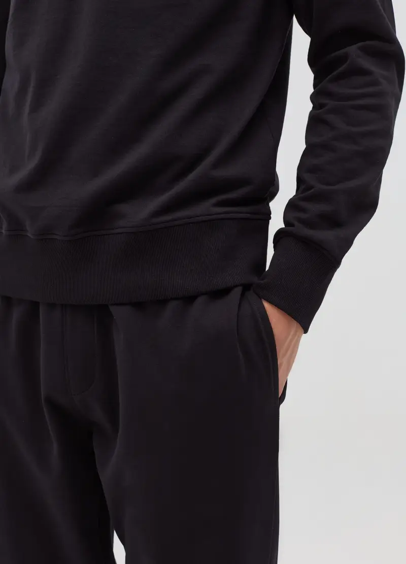 Felpa Con Scollo Rotondo, Uomo, Nero miniatura 3