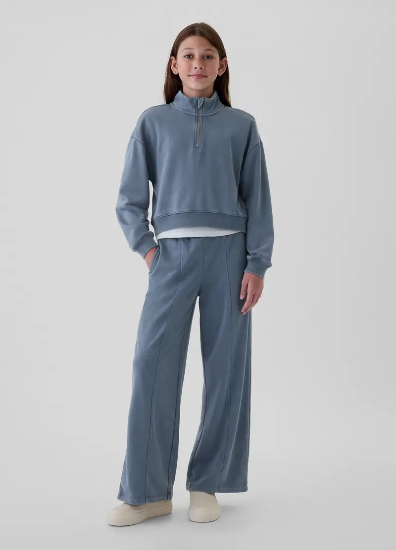 Felpa Cropped Half-zip, Bambina, Blu miniatura 2