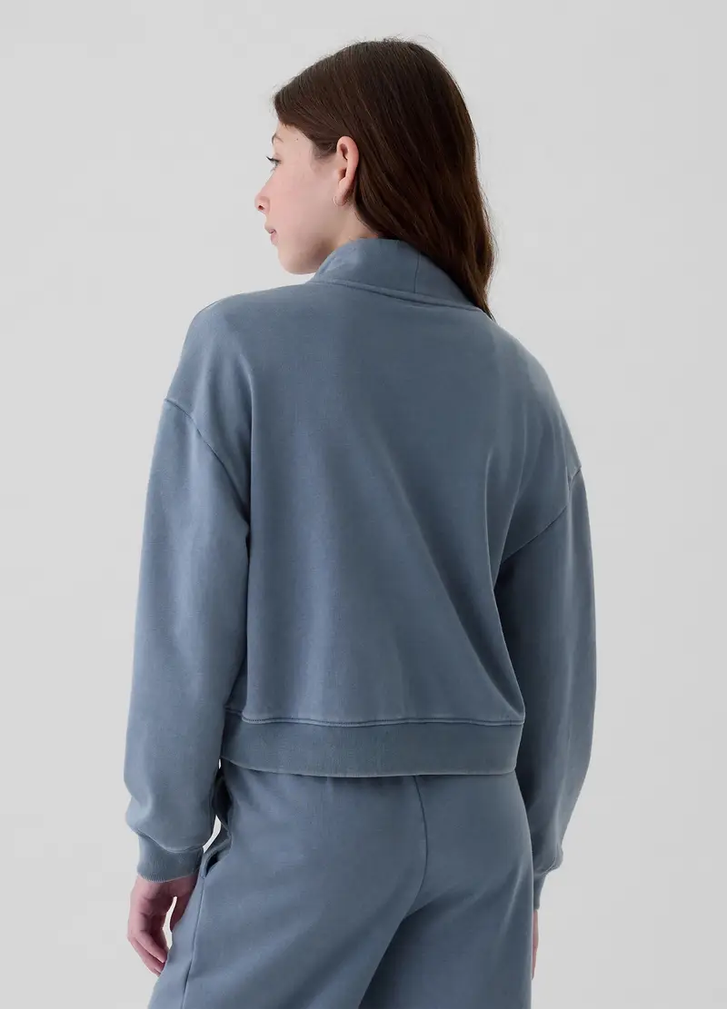 Felpa Cropped Half-zip, Bambina, Blu miniatura 3