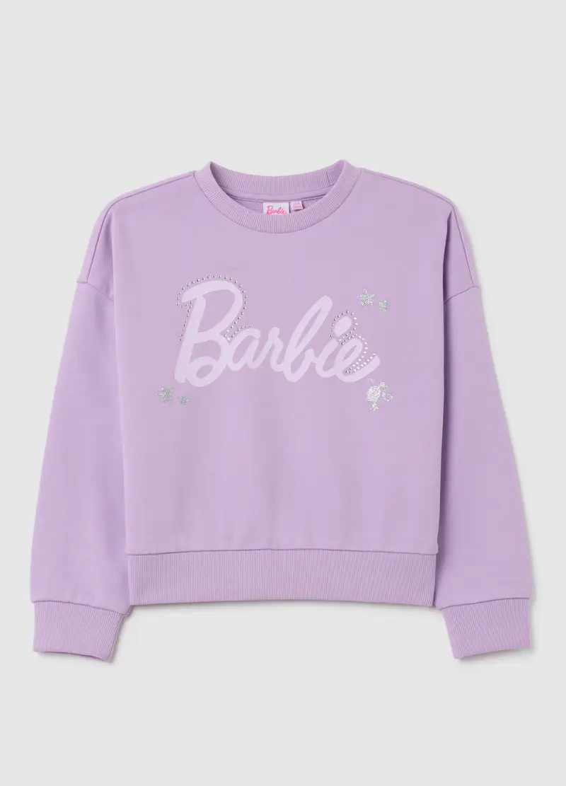 OVS, Felpa Da Bambina In Cotone Viola Regular Fit Con Strass, Viola, Taglia: 5-6