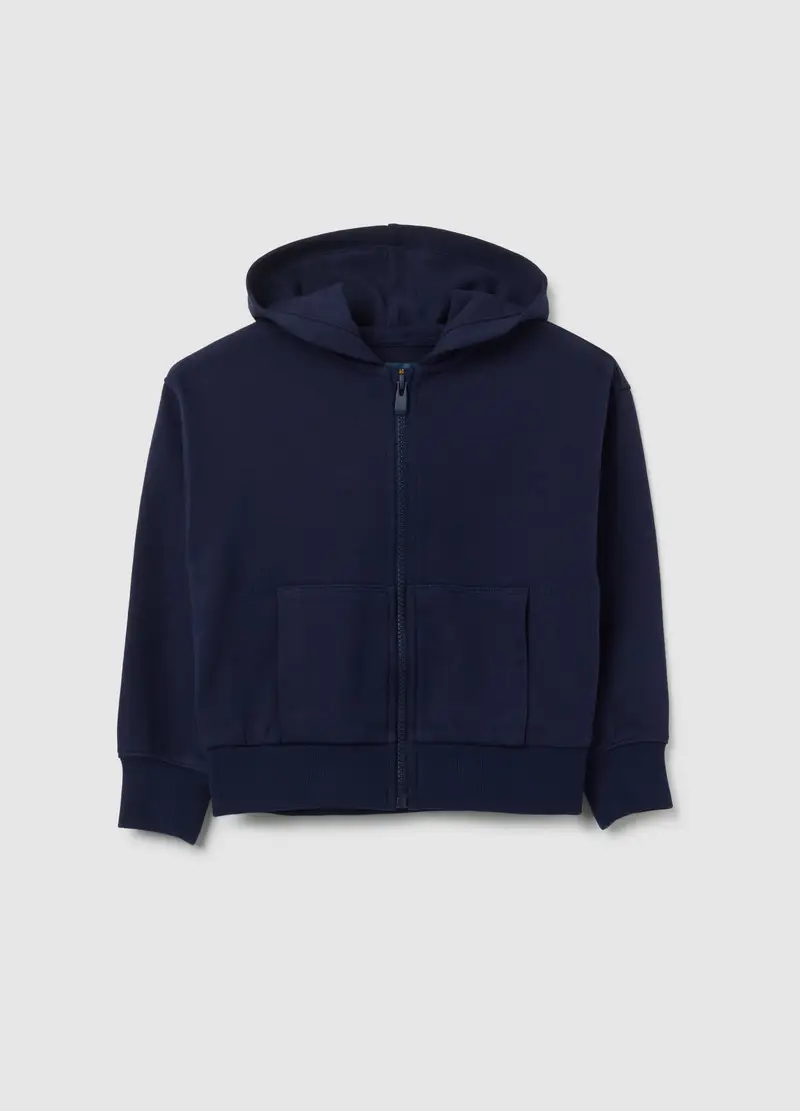 OVS, Felpa Da Bambina In Puro Cotone Blu Regular Fit, Blu, Taglia: 3-4