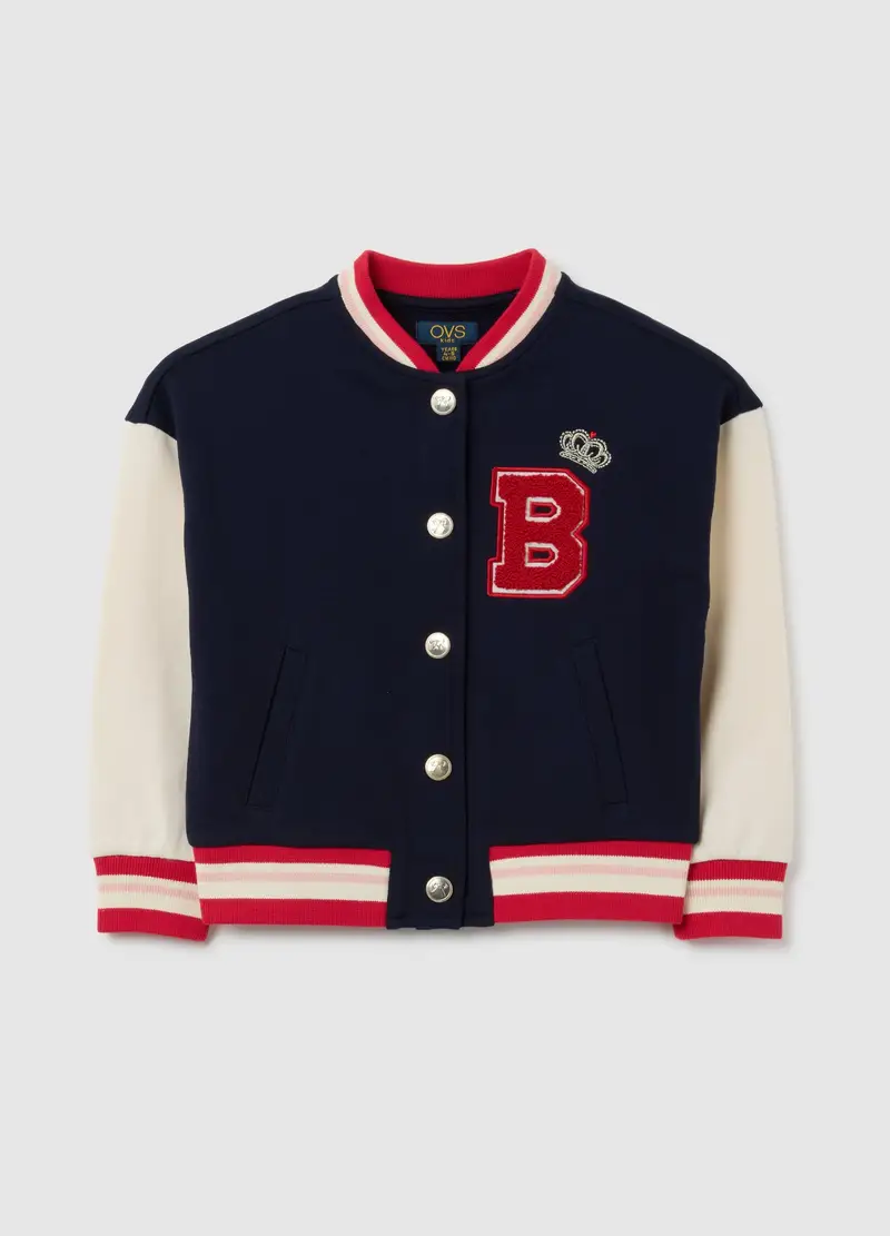 OVS, Felpa Da Bambina In Puro Cotone Blu Regular Fit, Multicolor, Taglia: 3-4