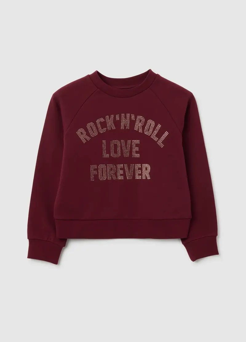 OVS, Felpa Da Bambina In Puro Cotone Rossa Regular Fit, Rosso, Taglia: 3-4