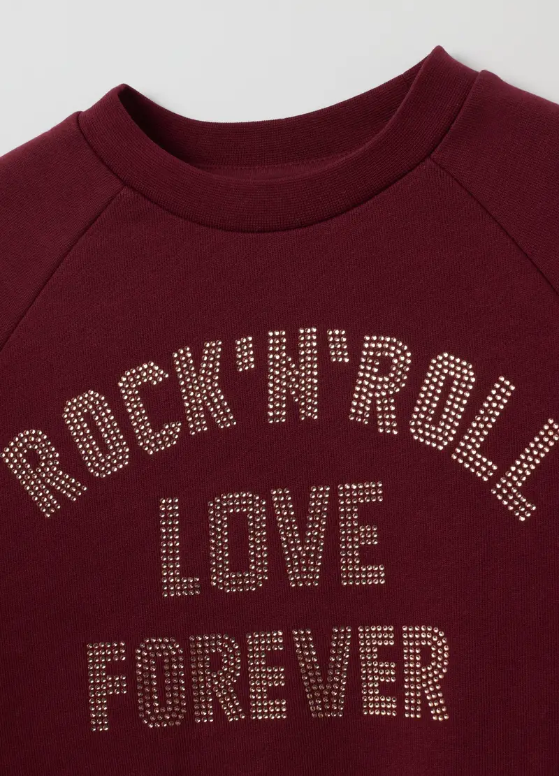 OVS, Felpa Da Bambina In Puro Cotone Rossa Regular Fit, Rosso, Taglia: 3-4 miniatura 2