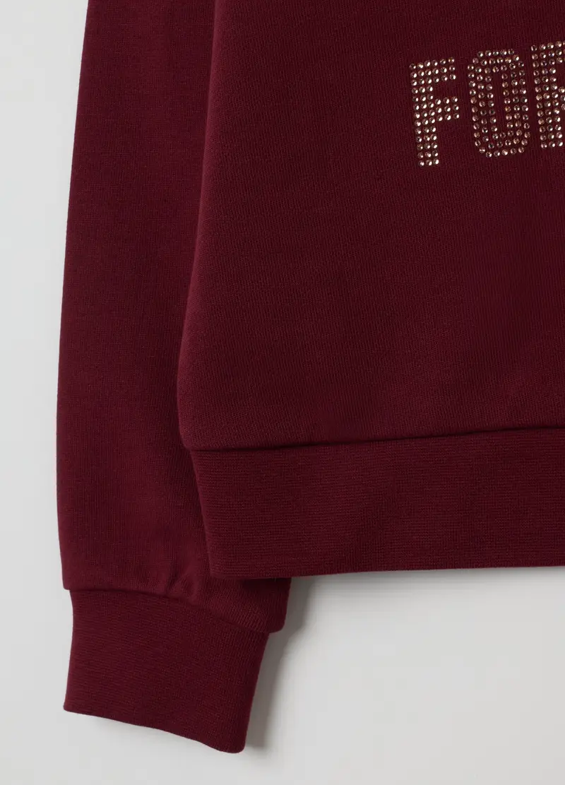 OVS, Felpa Da Bambina In Puro Cotone Rossa Regular Fit, Rosso, Taglia: 3-4 miniatura 3