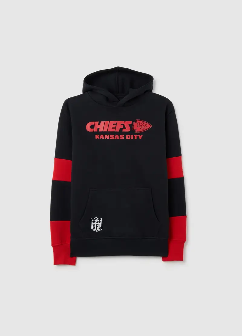 Felpa Da Bambini In Misto Cotone Multicolor Regular Fit Con Stampa Kansas City Chiefs, Bambino, Multicolor