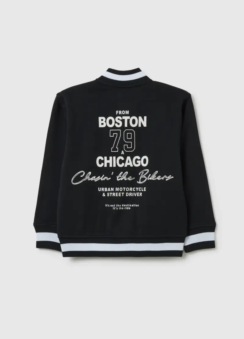 Felpa Da Bambino In Misto Cotone Nero Regular Fit, Nero miniatura 2