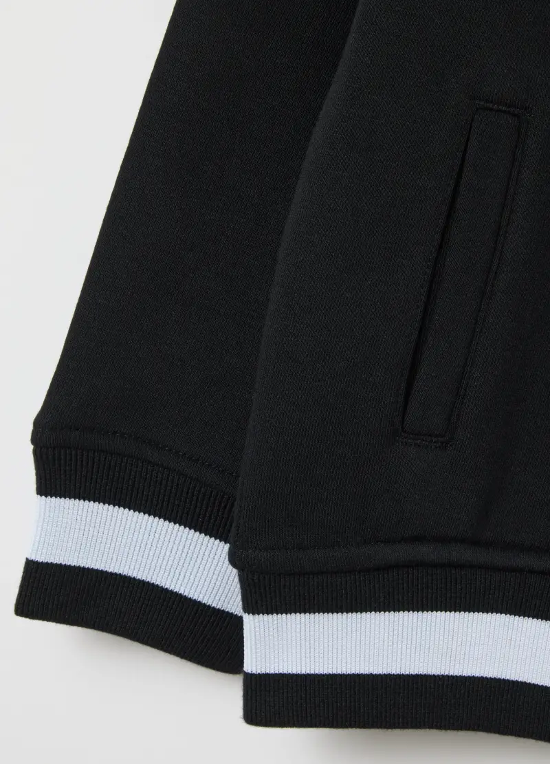 Felpa Da Bambino In Misto Cotone Nero Regular Fit, Nero miniatura 3