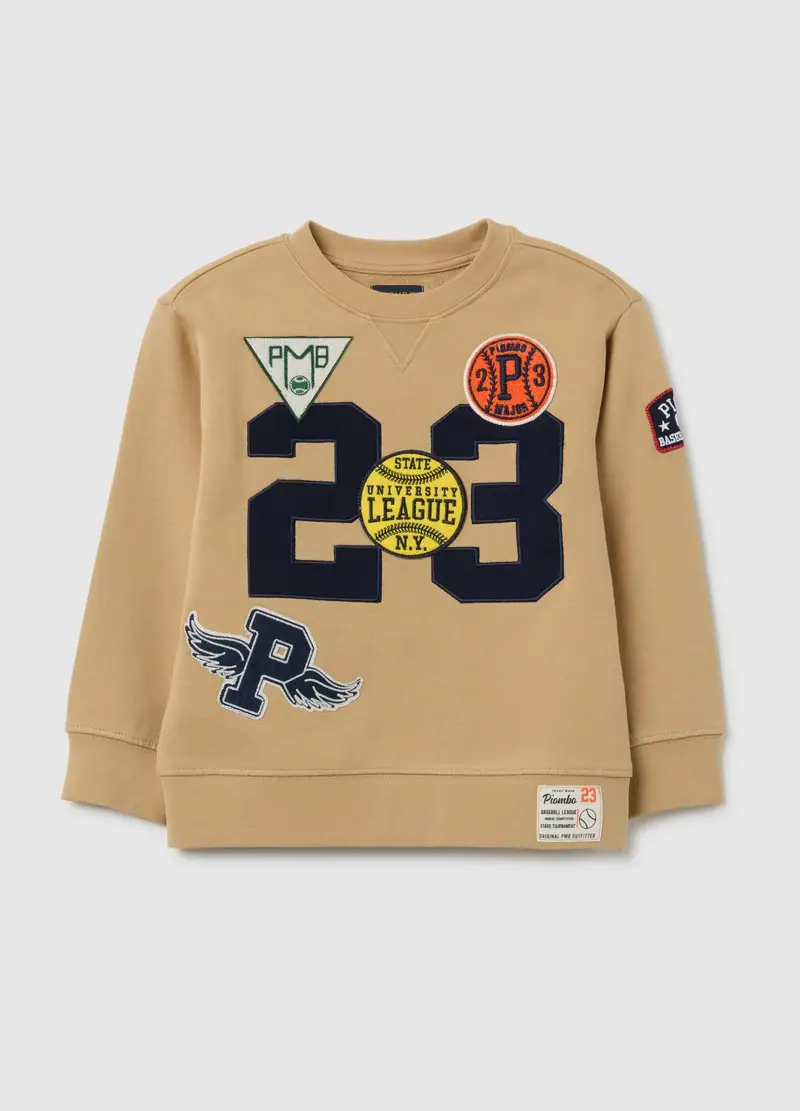 OVS, Felpa Da Bambino In Puro Cotone Beige Regular Fit, Beige, Taglia: 4 miniatura 3