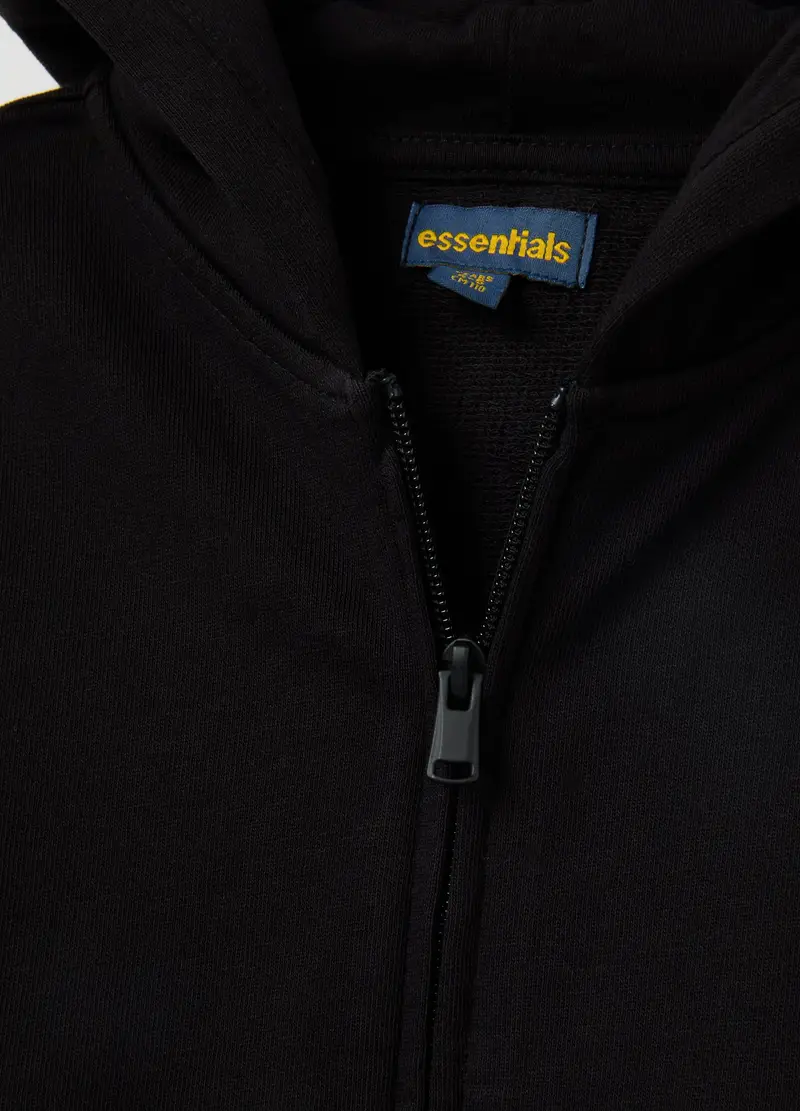 OVS, Felpa Da Bambino In Puro Cotone Nero Regular Fit, Nero, Taglia: 4-5 miniatura 3