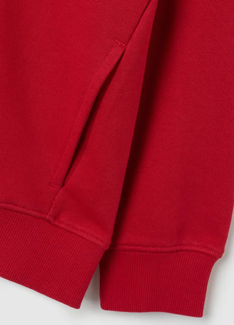 OVS, Felpa Da Bambino In Puro Cotone Rosso Regular Fit, Rosso, Taglia: 3-4 miniatura 2