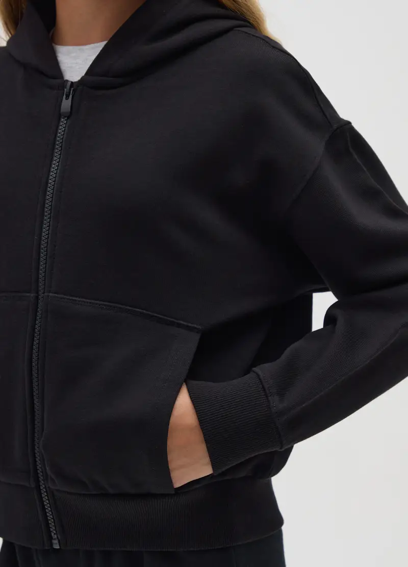 OVS, Felpa Da Ragazze In Puro Cotone Nero Regular Fit, Bambina, Nero, Taglia: 10-11 miniatura 2