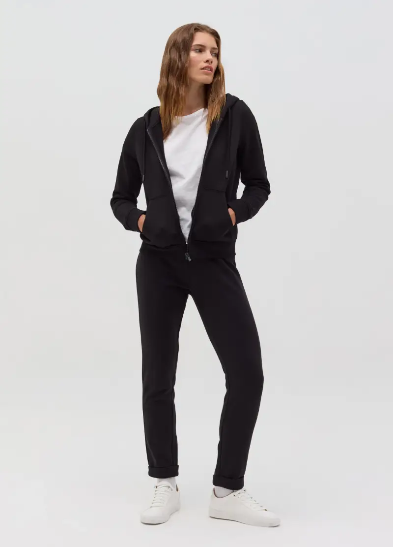 Felpa Essential Con Cappuccio, Donna, Nero