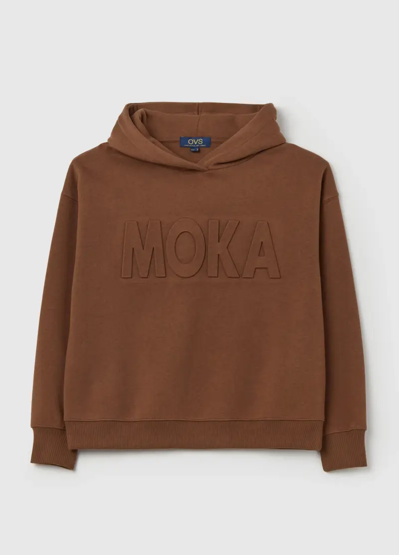 Felpa Essential Con Scritta In Rilievo, Donna, Marrone