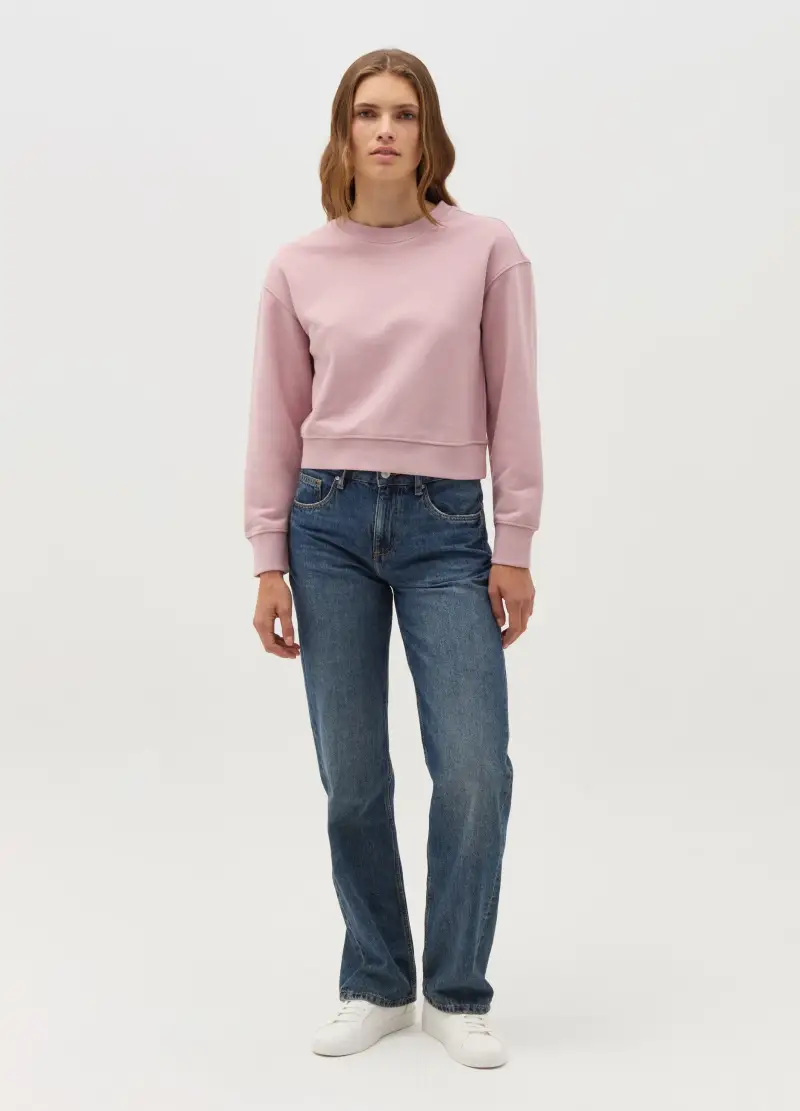 Felpa Essential Relaxed Fit, Donna, Rosa