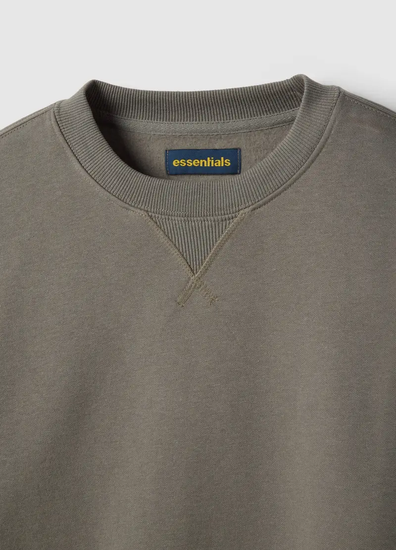 Felpa Girocollo In Misto Cotone Grigia Regular Fit, Uomo, Grigio miniatura 2