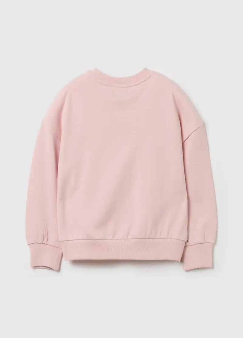 Felpa In Cotone Con Stampa Glitterata, Bambina, Rosa miniatura 2