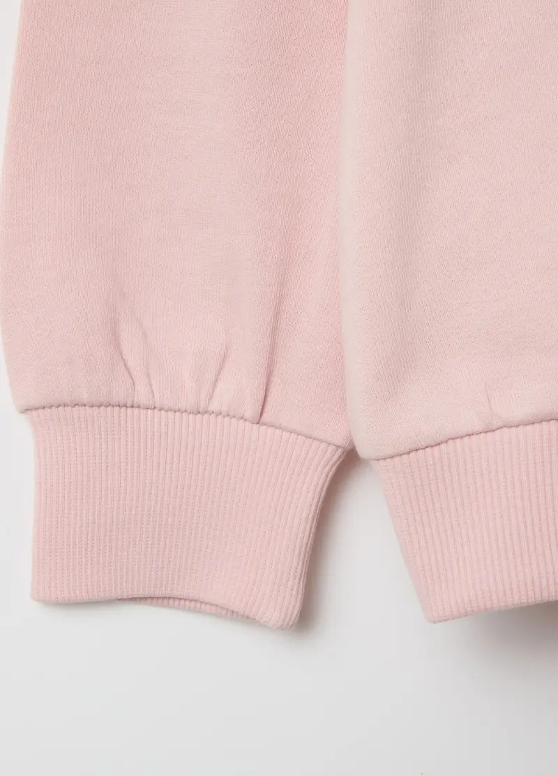 Felpa In Cotone Con Stampa Glitterata, Bambina, Rosa miniatura 3