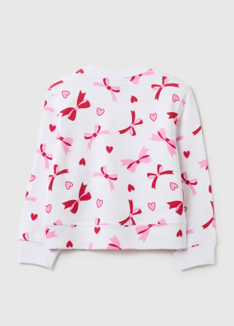 Felpa In French Terry Con Stampa, Bambina, Bianco miniatura 2