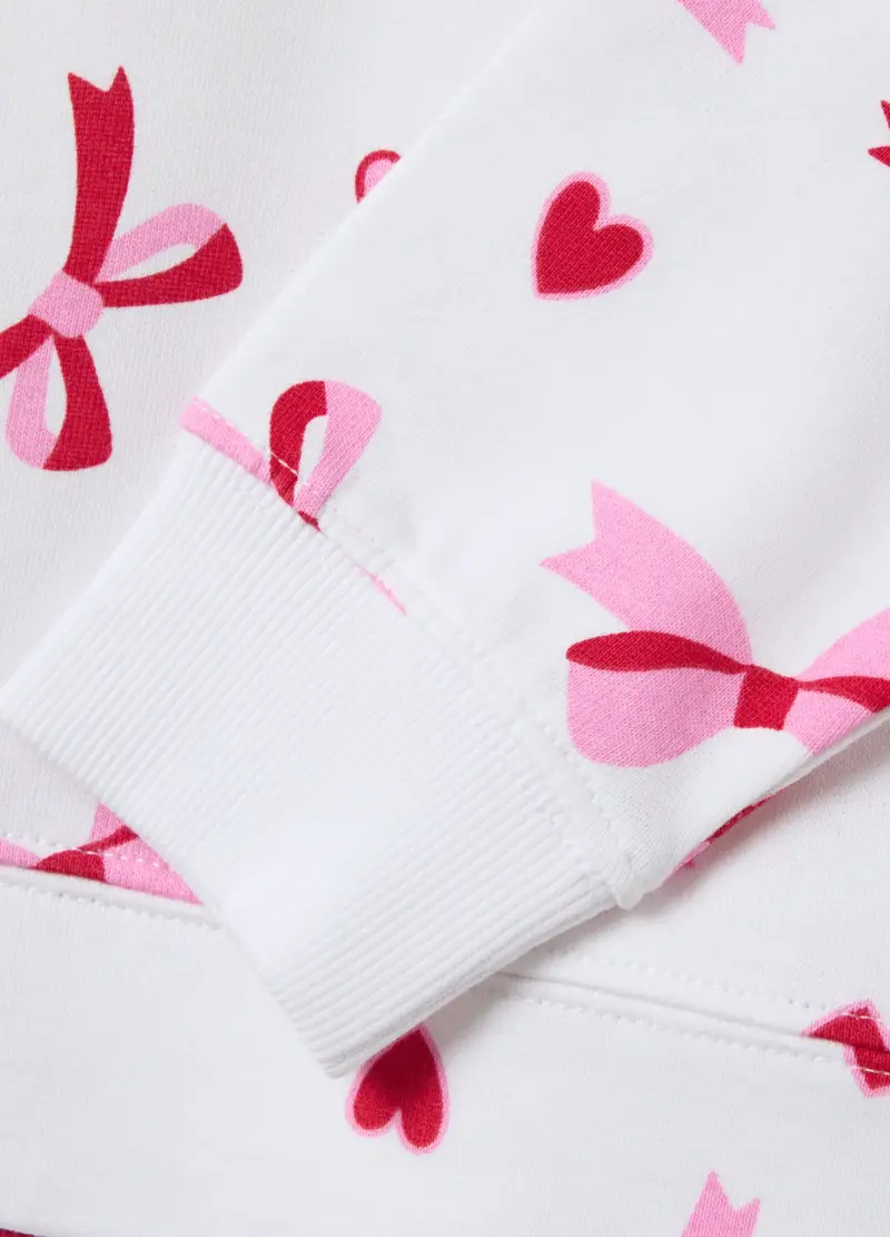 Felpa In French Terry Con Stampa, Bambina, Bianco miniatura 3