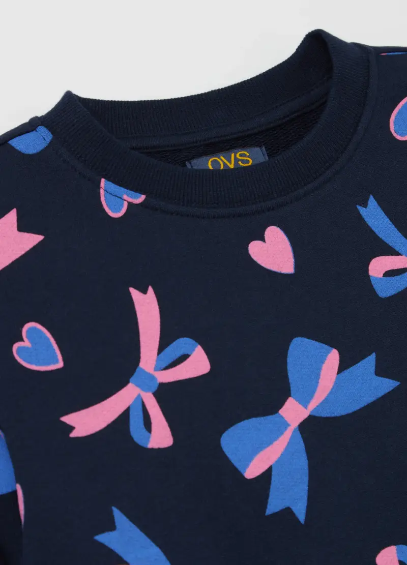 Felpa In French Terry Con Stampa, Bambina, Blu miniatura 3