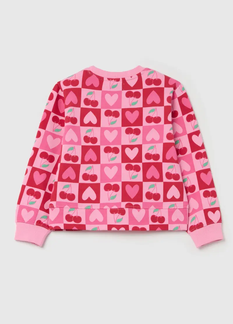 Felpa In French Terry Con Stampa, Bambina, Rosa miniatura 2